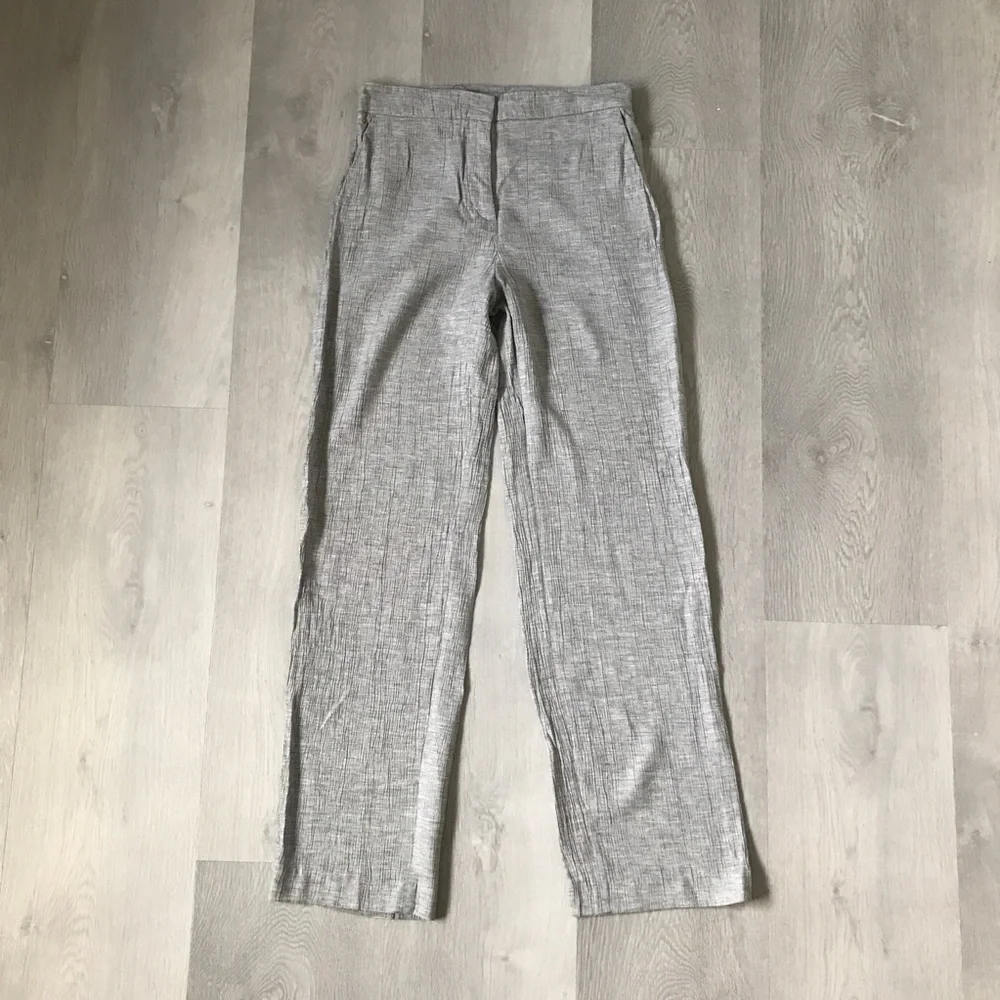 ZARA GRAY TROUSER PANT STRAIGHT LEG CREPE WOMENS SMALL